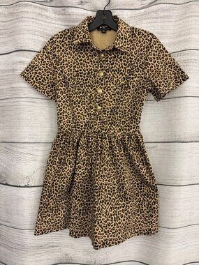 J. Crew A-line Shirt-Dress Leopard Chino Size 2